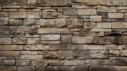 Poster - Rustic Brown Stone Wall Texture Background in Natural Patterns and Textures