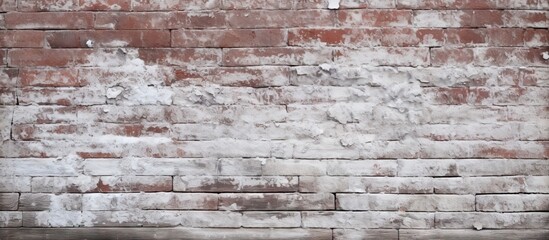 Wall Mural - Vintage Brick Wall with Cracked White Paint Texture Background for Design Inspiration