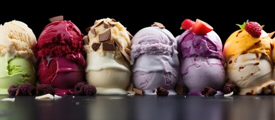 Sticker - Vibrant Rainbow of Colorful Ice Cream Cones in a Summery Ice Cream Shop Display