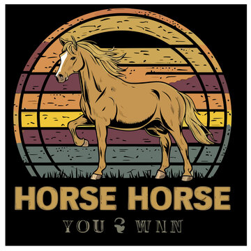 Horse Lover Vintage T-shirt Design
