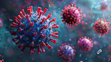 Fototapeta  - Coronavirus Covid-19 Pandemic: Global Health Crisis, Virus Spread Prevention, Medical Research and Vaccine Development, Healthcare Workers Fighting Pandemic, Stay Safe Awareness, Generative Ai

