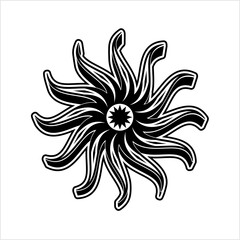 Canvas Print - Tattoo Sun, Flame Tribal