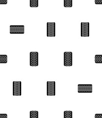 Wall Mural - Tyre Icon Seamless Pattern, Automobile Rubber Tire, Ring Shaped