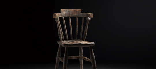 wooden chair, dim light 22