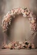 Elegant floral wreath on a neutral background