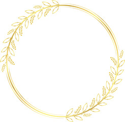 Wall Mural - Gold Circle Images, Gold Simple Circle Frame, Gold Circle Border