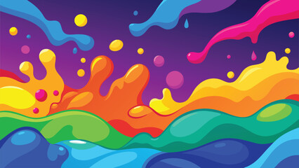 Wall Mural - Seamless background with colorful splashes and drops. Vector illustration.