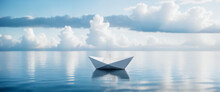 A Paper Boat On The Beautiful Sea