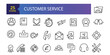 © Rubbble - contact and support thin line icons. Contains icons as phone call, customer. Set of Help and Support Related Vector Line Icons.
