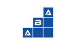 ABA initial letter financial logo design vector template. economics, growth, meter, range, profit, loan, graph, finance, benefits, economic, increase, arrow up, grade, grew up, topper, company, scale