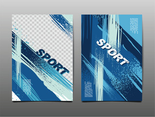 Canvas Print - Sport Design Layout ,template Design, Sport Background, blue tone