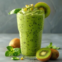 Sticker - kiwi vitamin cocktail in a glass