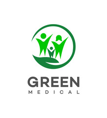 Wall Mural - Green medical logo Icon Brand Identity Sign Symbol Template