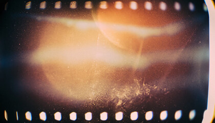 Wall Mural - Abstract film texture background with grain, dust and light leaks; artistic image of the camera