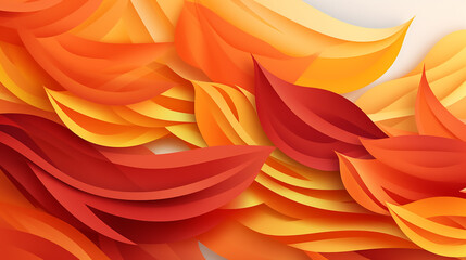 Wall Mural - autumn leaves wavy background in paper cut style
