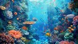 © Julia Jones - Vibrant underwater coral reef scene with diverse marine life.