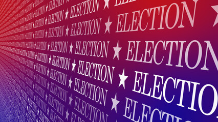 Wall Mural - Politics election text on blue and red background with presidential candidate campaign design and typography