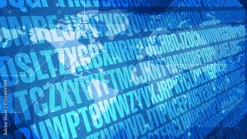 Typography chaotic composition of random letters and characters ...