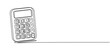 © Natvc - One line drawing calculator tool to help counting number. Technology education concept. Outline minimalist style. Calculate tool. Single line vector illustration