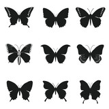 Fototapeta Pokój dzieciecy - butterfly  silhouette vector set design
