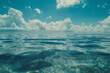 summer ocean surface with blue sky and clouds