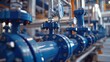 Water valves in power substations supply clean water in large industrial estates, industrial interiors and pipes, and Industrial plumbing.