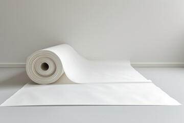 Poster - photographic studio white backdrop paper roll with lights, nobody