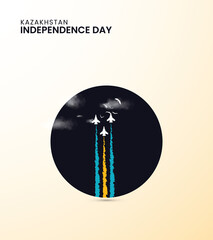 Kazakhstan independence day, Kazakhstan republic day, Flying fighter jet, Design for social media banner, poster vector illustration.