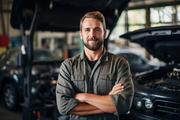 Wall Mural - Car service man