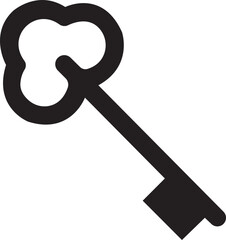 Fototapete - Key Icon in trendy fill style. Key symbol for your web site design and mobile app. Security system concept represented by key icon isolated on transparent background. Opener sign vector illustration.