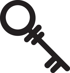 Fototapete - Key Icon in trendy fill style. Key symbol for your web site design and mobile app. Security system concept represented by key icon isolated on transparent background. Opener sign vector illustration.