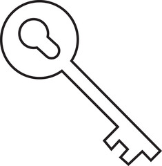 Fototapete - Key Icon in trendy line style editable stock. Key symbol for your web site design and mobile app. Security system concept represented by key on transparent background. Opener sign vector illustration.
