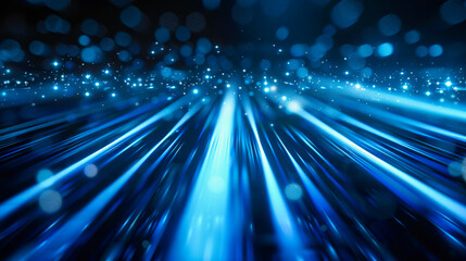 Aufkleber - Abstract blue speed lines agains a black background