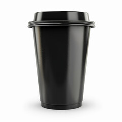 Blank take away black coffee cup isolated on white background