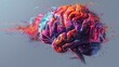 Brain with circuits intertwined with paint splatters: Suggests that AI draws from both logic and creativity.