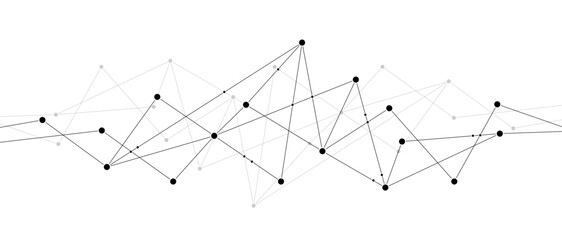 Abstract polygon structure network technology connect lines and dots background template.