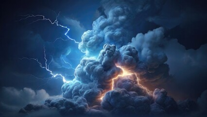 Wall Mural - lightning in the sky