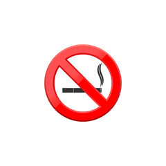 Wall Mural - No smoking sign icon isolated on transparent background