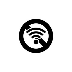 Sticker - No WiFi. Bad internet connection sign icon isolated on transparent background