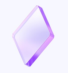 Fototapete - rhombus icon with colorful gradient. 3d rendering illustration for graphic design, ui ux design, presentation or background. shape with glass effect	
