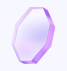 Aufkleber - diamond icon with colorful gradient. 3d rendering illustration for graphic design, ui ux design, presentation or background. shape with glass effect	