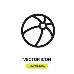Fototapete - Ball icon vector. Linear-style sign for mobile concept and web design. Ball symbol illustration. Pixel vector graphics - Vector.	