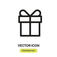Leinwandbilder - Present icon vector. Linear-style sign for mobile concept and web design. Present symbol illustration. Pixel vector graphics - Vector.	