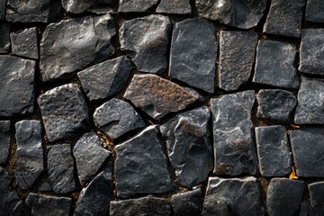 Sticker - Black cobble stone. Wall street. Generate Ai