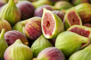 Canvas Print - Fresh figs background. Nutrition vitamin. Generate Ai