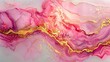 Abstract background watercolor paint soft pastel pink color and golden lines texture marble