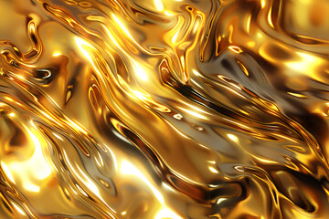 Sticker - Gold texture background, abstract liquid gold background