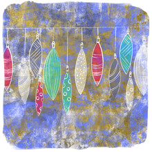 Christmas Mixed Media Background With Christmas Ornaments 