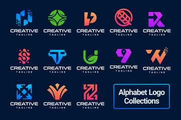Wall Mural - Logo collection of abstract alphabet design concept for branding logo design inspirations