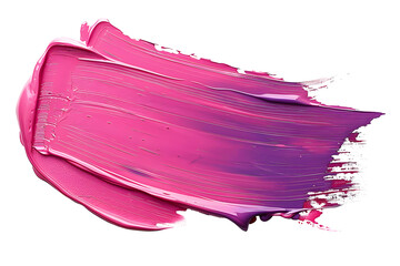 Wall Mural - thick pink and purple acrylic oil paint brush stroke on transparent png background isolated